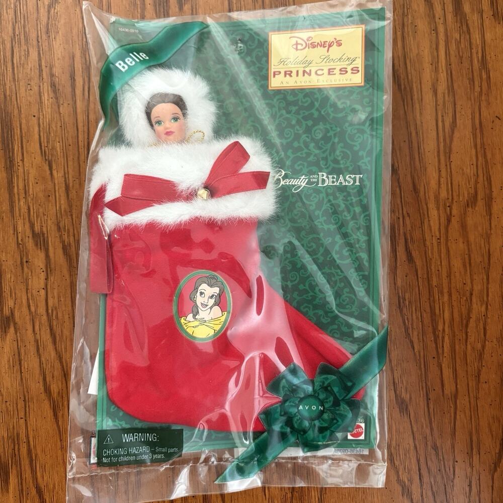 Vintage Avon 1997 Disney Beauty & The Beast Belle 8" Christmas Stocking